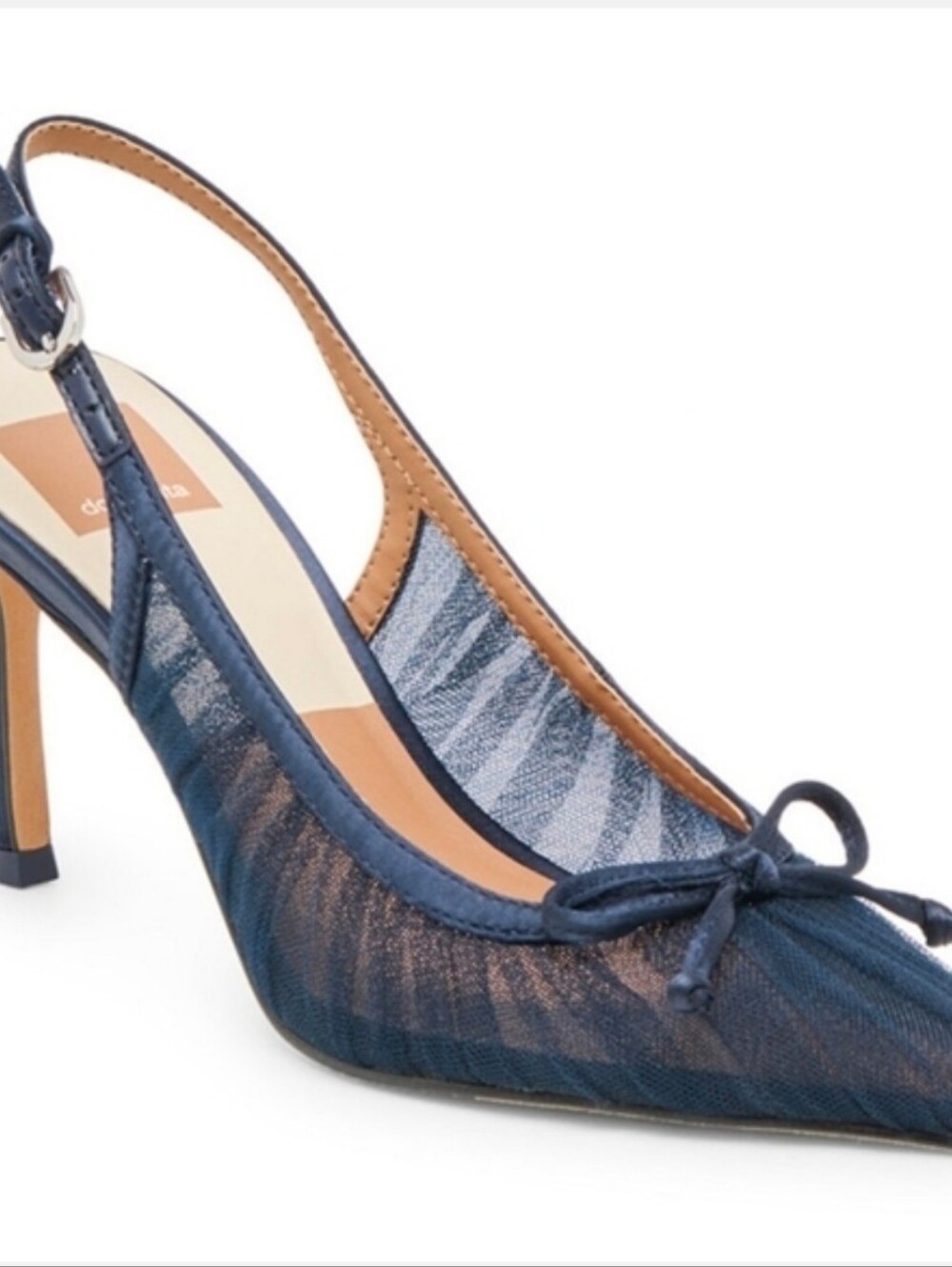 👉✨️Dolce Vita Navy Blue Tulle  Mesh YELA  Slingback Heels